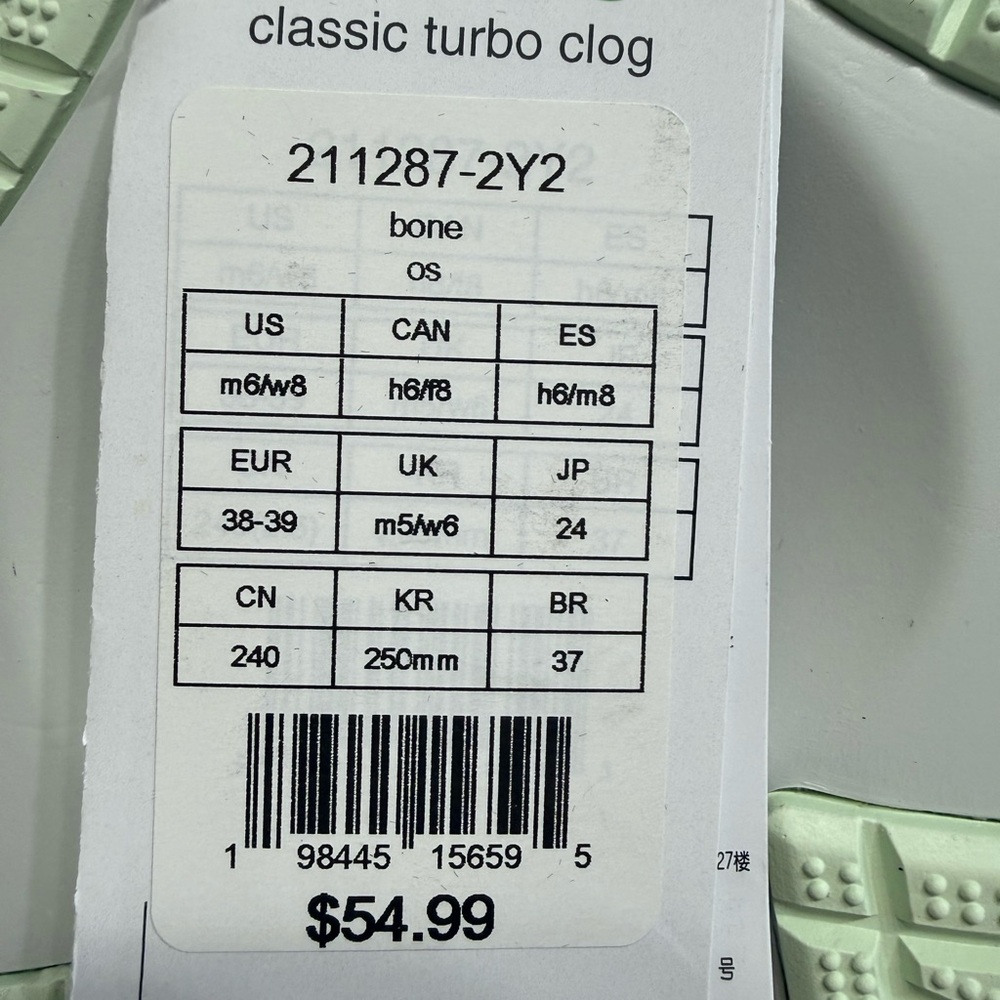 CROCS Classic Turbo Bone Clog NEW w/Tags Womens 8/Mens 6 - Picture 10 of 10